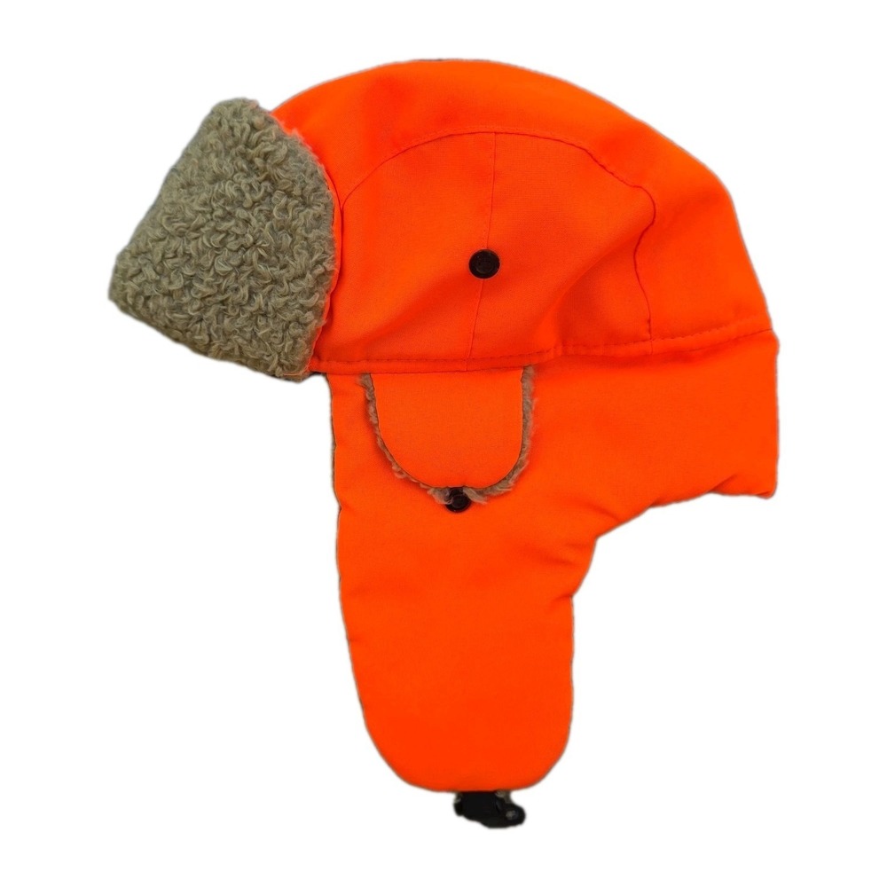 Adult Trapper Hat Cap Ski Ushanka Russian Cossack Faux Fur Winter Warm Orange